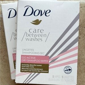 Dove Go Active Dry Shampoo Wipes - White and Pink